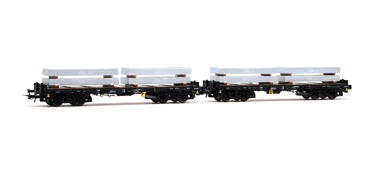 Rivarossi HR6701 DB 2-tlg Set 4-achs Rungenwagen Rmms 1:87 Spur H0