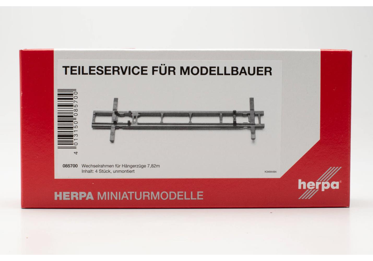 Herpa 085700 Wechselrahmen f. Hängerzüge 7,82m, 4 Stk., 1:87, NEU OVP
