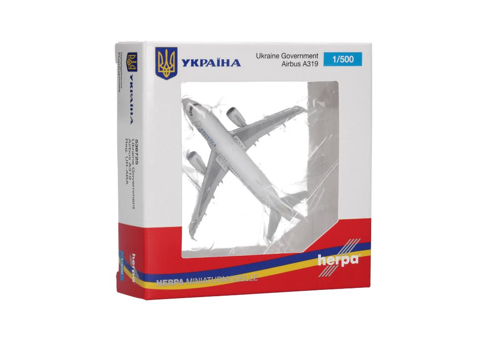 Herpa 538725 Ukraine Government Airbus A319 ACJ 1:500 NEU OVP
