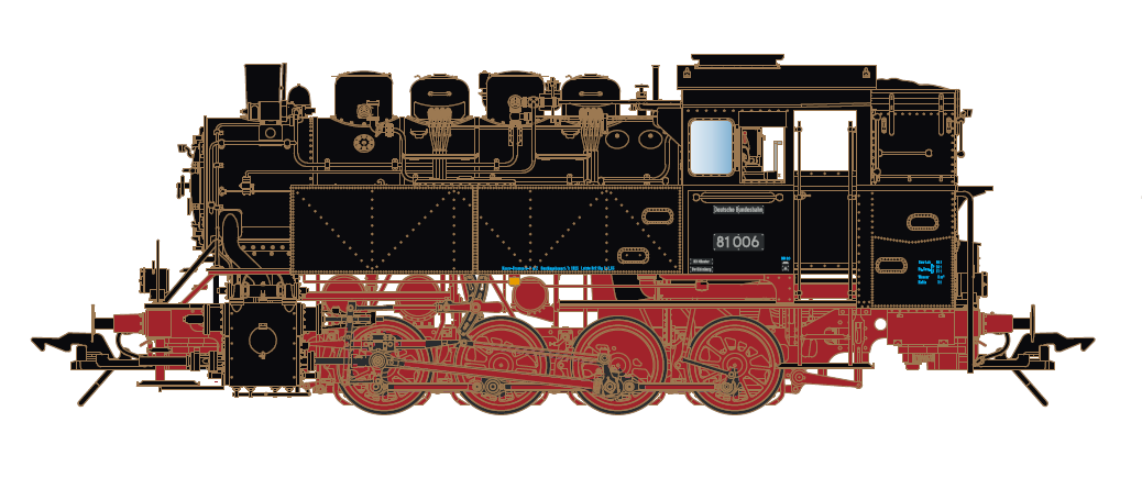 Lenz 40281-02 Dampflok BR81 006, DB, Ep.3, DB Schriftzug Spur 0