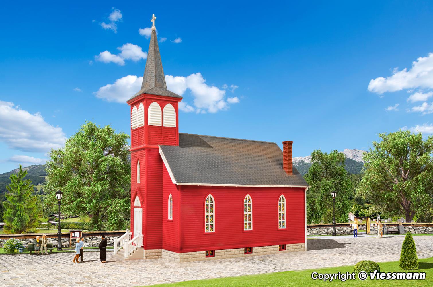 Kibri 38845 Landkirche mit LED-Beleuchtung 1:87 Spur H0 Bausatz