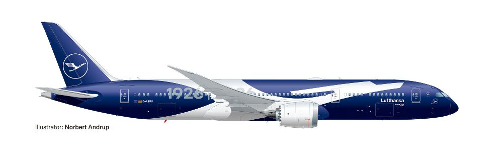 Herpa 573986 B787-9 Lufthansa 100 Jahre 1:200