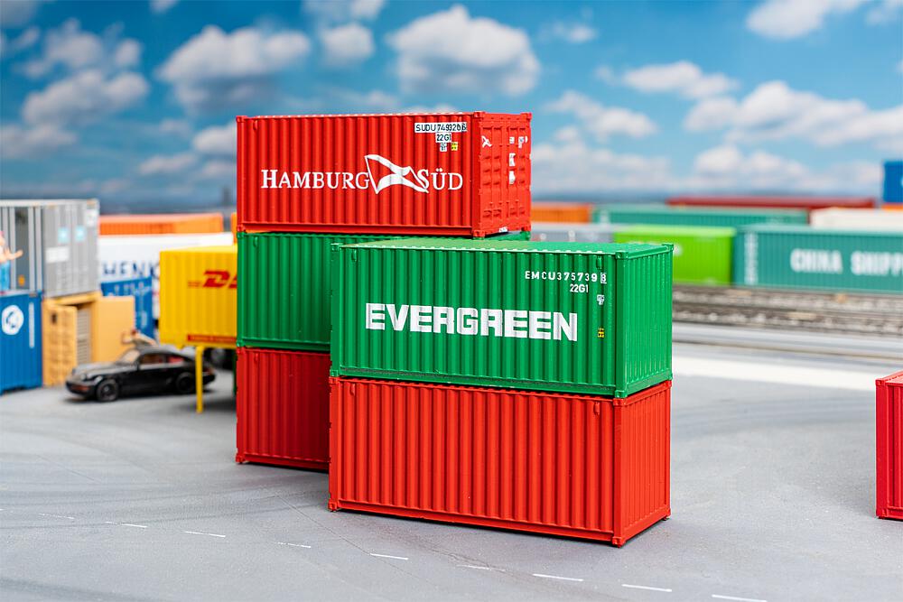Faller 182051 20' Container, 5er-Set, H0 1:87, Ep.IV, NEU OVP