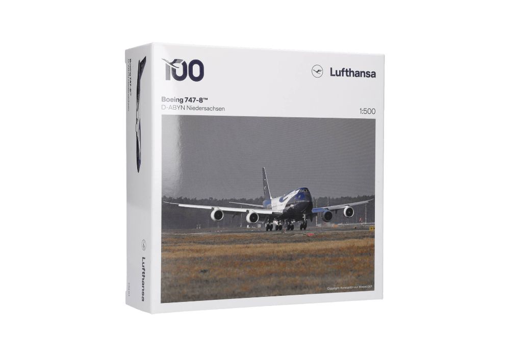 Herpa 539500 Lufthansa Boeing 747-8 "100 Jahre" – D-ABYN 1:500