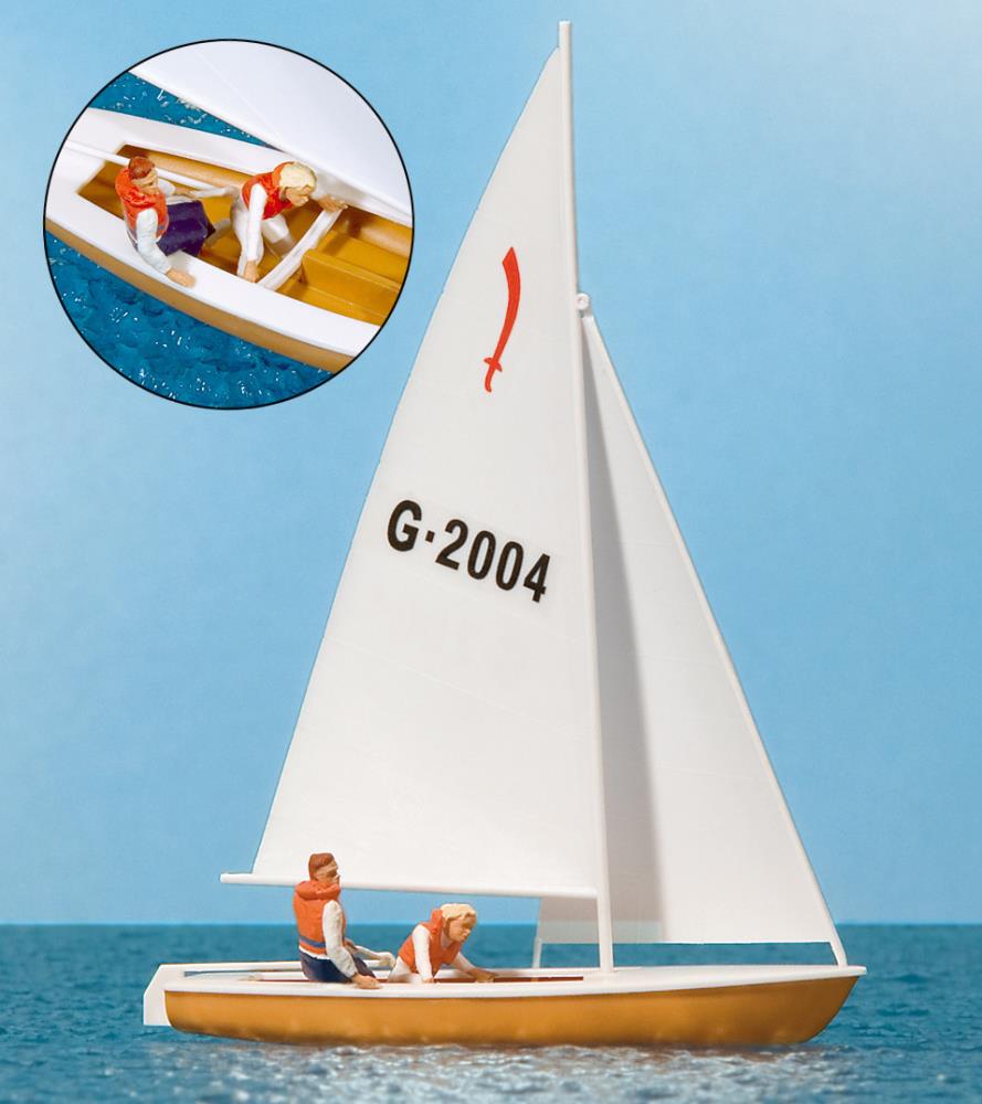 Preiser 10681 Segler (4) Segelboot "Korsar" 1:87 Spur H0 Neu OVP