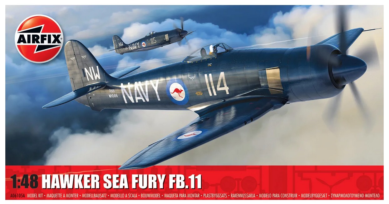 Airfix A06105A Hawker Sea Fury FB.11 1:48 Modellbausatz Neu OVP