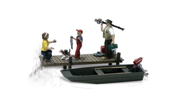 Woodland Scenics A2756 Familie beim Angeln 1:45 Spur 0 Neu OVP Figuren