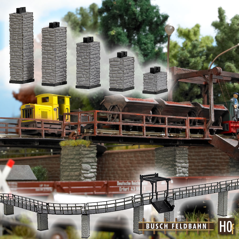 Busch 12387 5 Brückenpfeiler Auf-/Abfahrt 1:87 Spur H0f Neu OVP