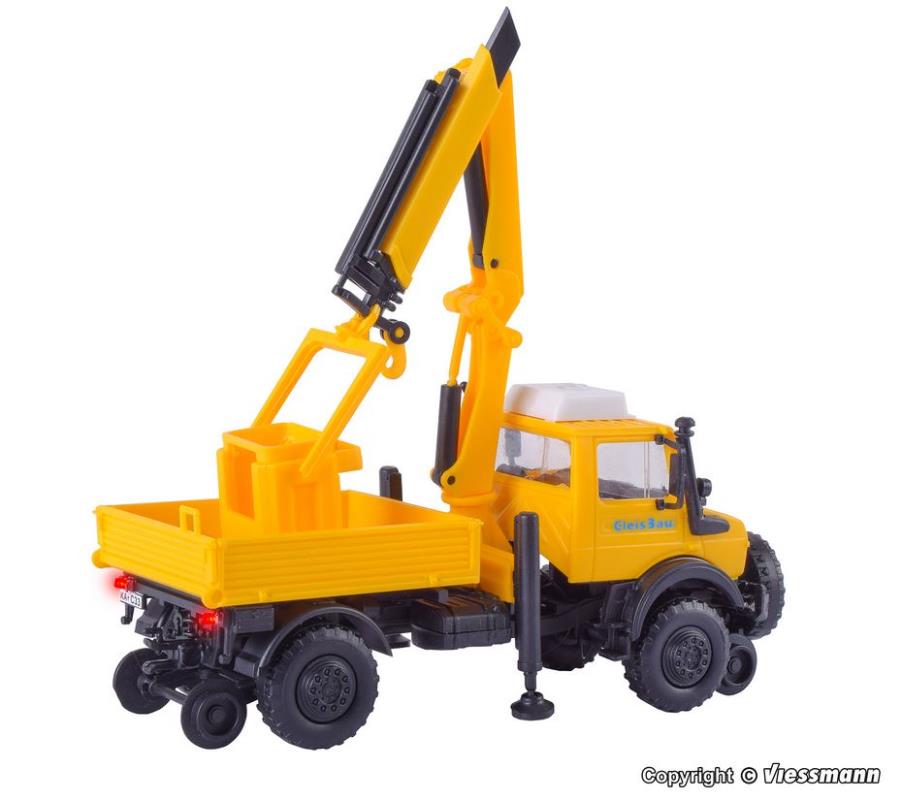 Kibri 14991 Zweiwege UNIMOG GleisBau mit Arbeitskran und Korb