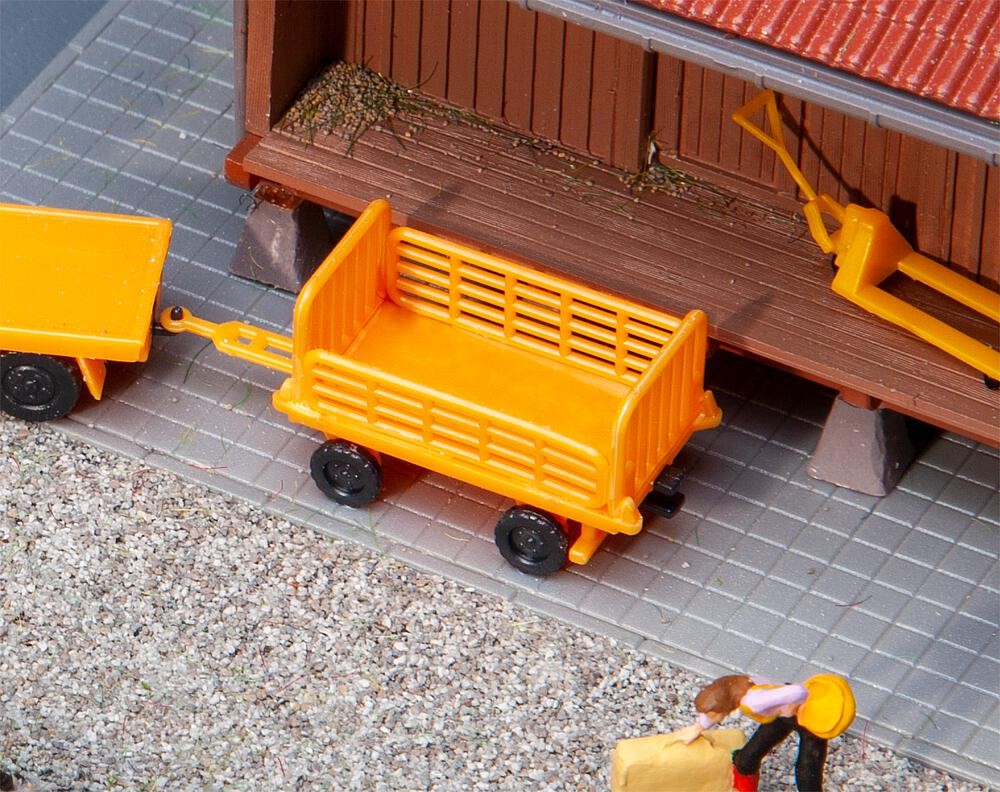 Faller 180991 2 Bahnsteigwagen, orange 1:87 Spur H0 Neu OVP