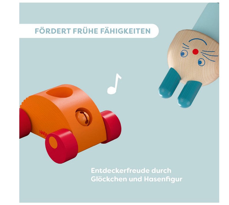 HABA 2012240001 Entdeckerfahrzeug Hasen-Flitzer 2 Holzteile NEU OVP