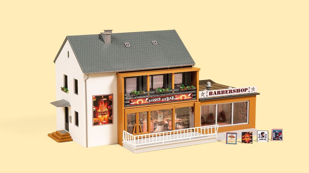 Auhagen 12356 Döner- und Barbershop 1:87/1:120 Spur H0/TT Bausatz