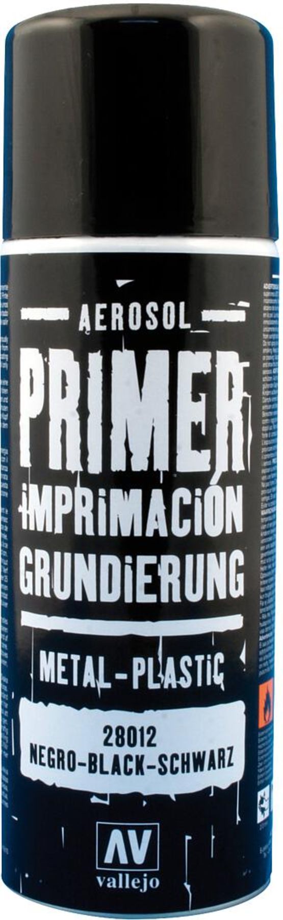 Vallejo 28012 Schwarze Grundierung, Spühdose, 400 ml NEU
