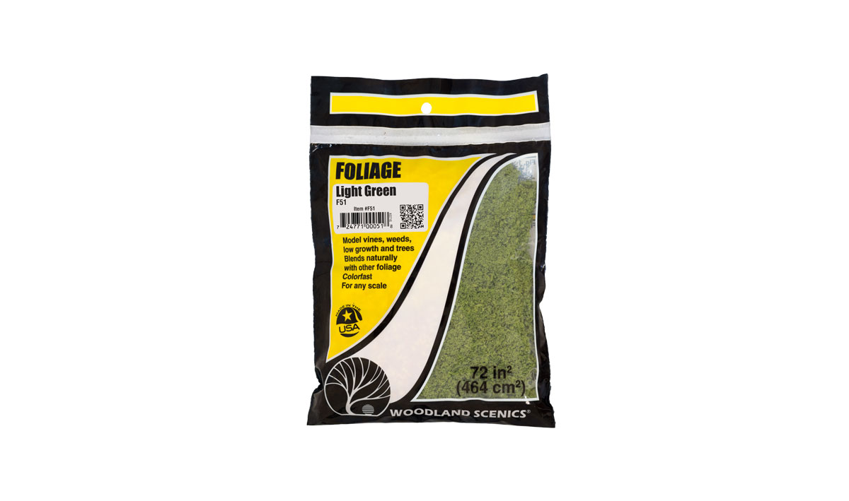 Woodland Scenics F51 Belaubung hellgrün 72 in2 (464 cm2) Neu OVP