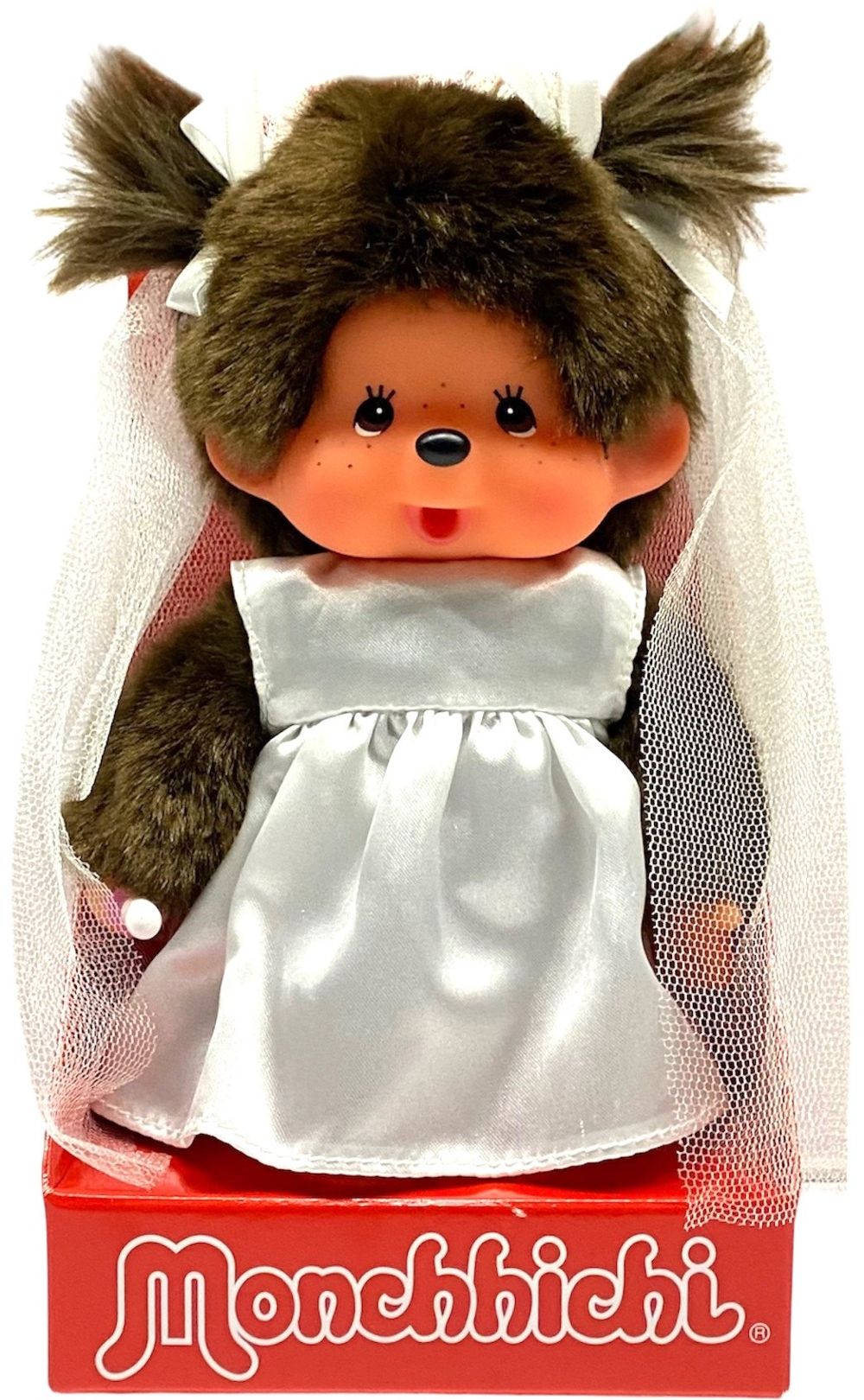 Monchhichi 244058 Plüschfigur Mädchen Braut weiß/braun 20 cm Stoff NEU