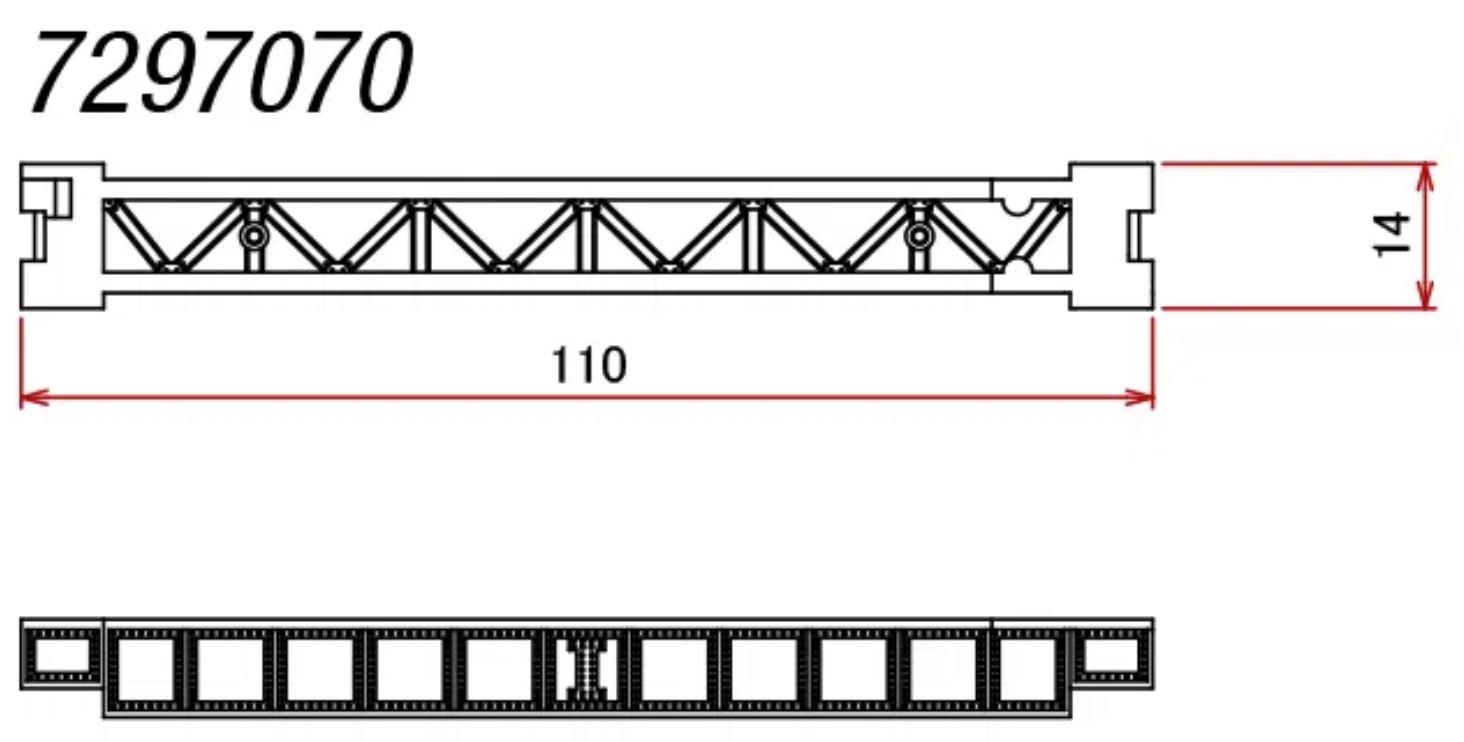 Rokuhan R070 Vollwandbrücke dunkelrot eingleisig 1:220 Spur Z Neu