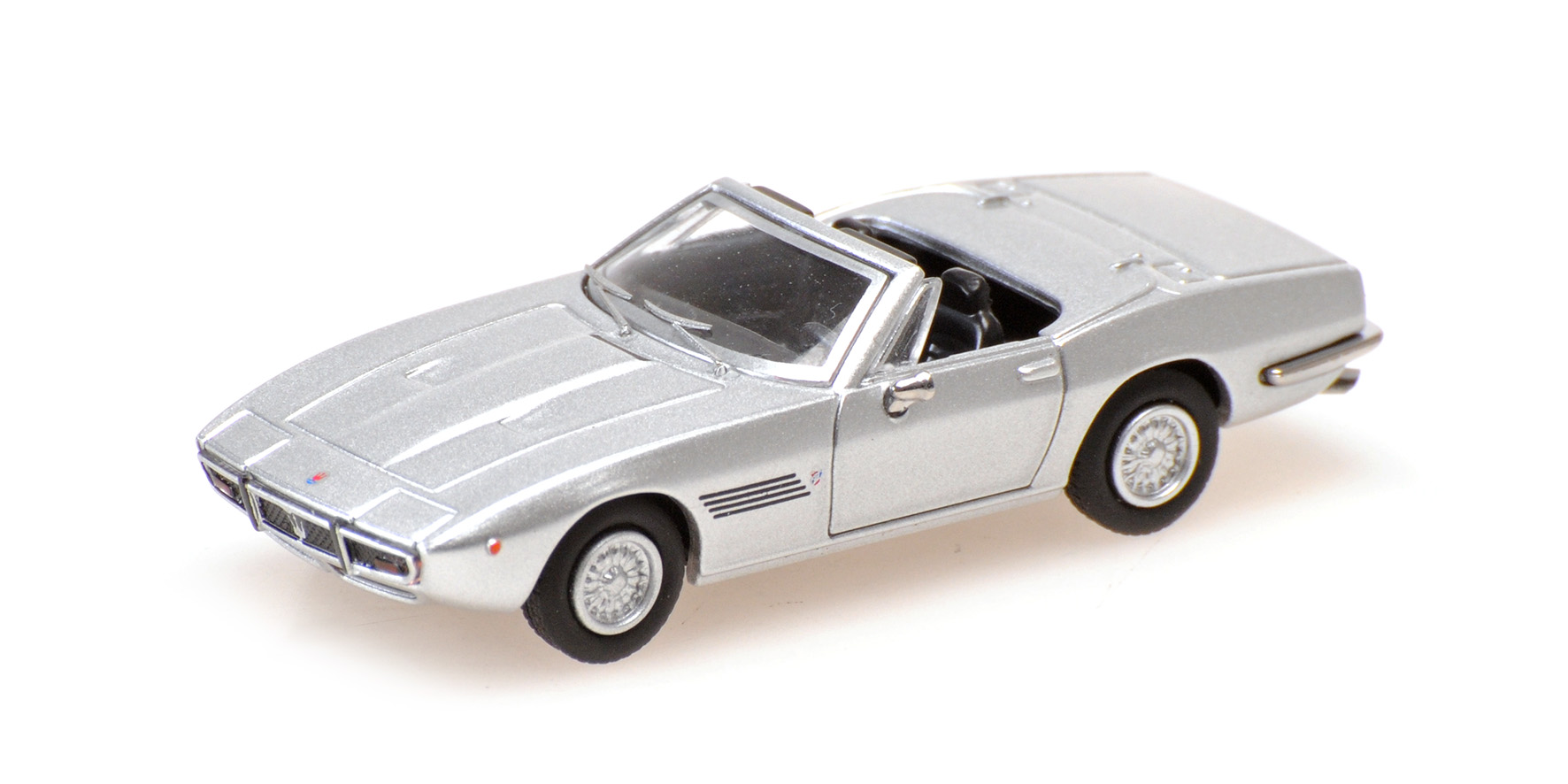 Minichamps 870123030 MASERATI GHIBLI SPYDER 1969 SILVER 1:87 Spur H0