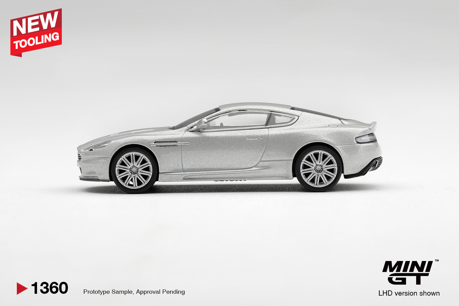 Mini GT 1360 1:64 ASTON MARTIN DBS LIGHTNING SILVER 2008