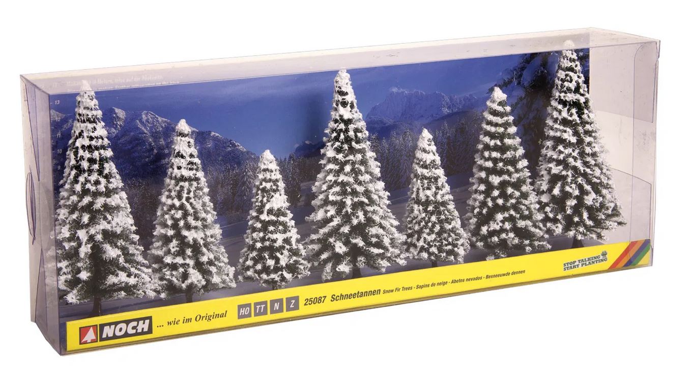 Noch 25087 Schneetannen 7  Stück  ca. 8 - 12 cm hoch Neu OVP