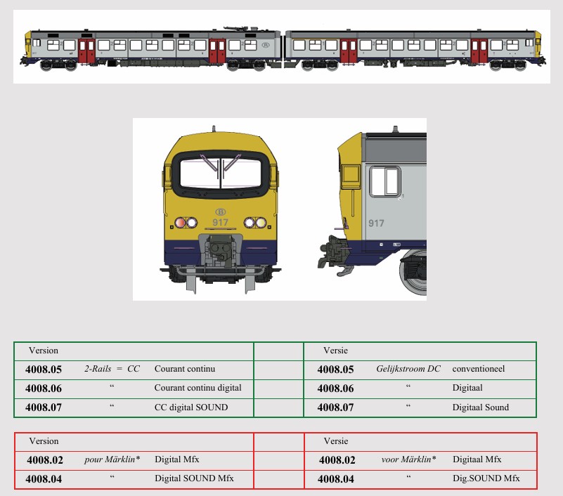 B-Models VB-4008.05 AM 917 Sprinter DC. 2-Rail Spur H0