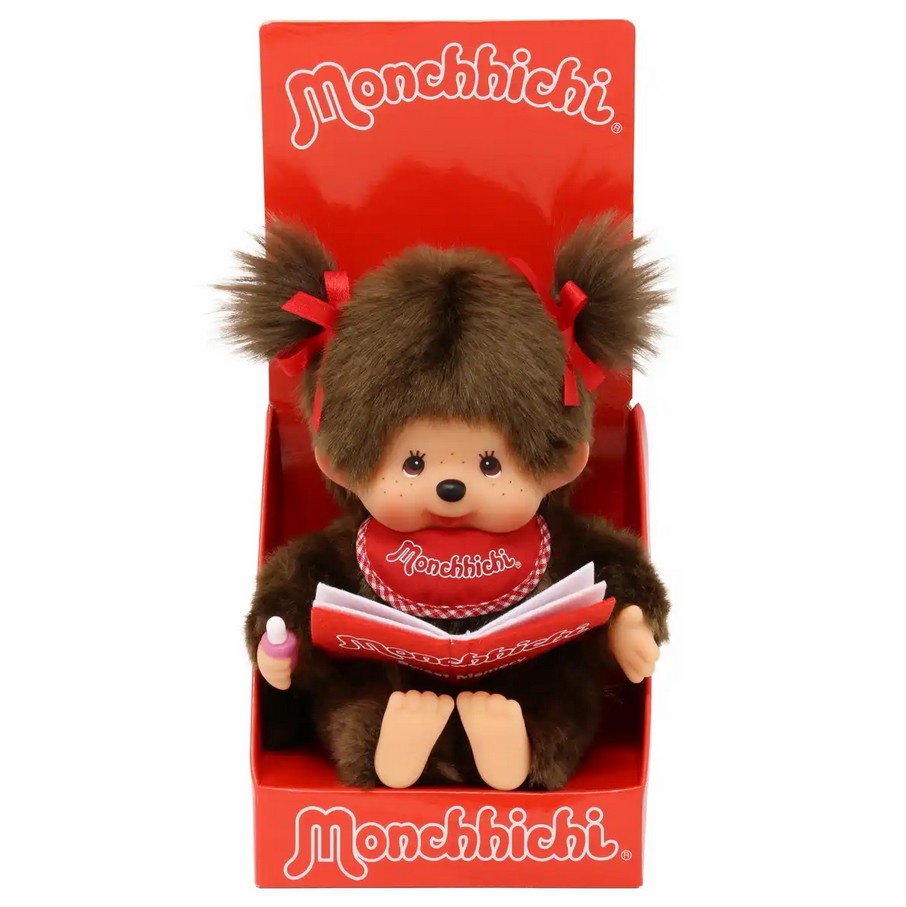 Monchhichi 221561 Plüschfigur Mädchen mit Fotoalbum rot/braun 20 cm Stoff