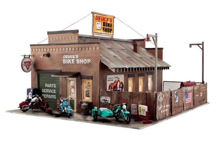 Woodland Scenics BR5846 Deuce's Bike Shop - Spur 0 - Fertigmodell - Neu - OVP