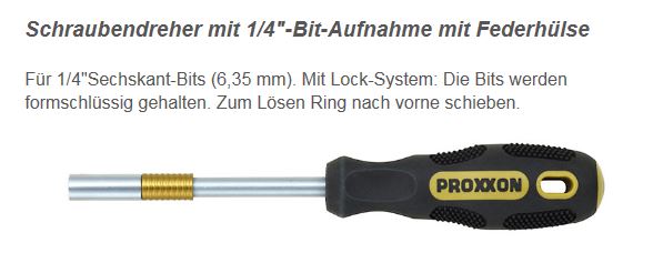 Proxxon 22282 FLEX-DOT-Schraubendreher mit 1/4"-Bit mit Federhülse