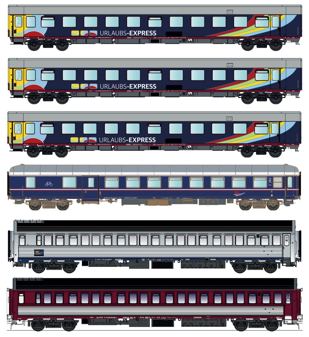 LS Models 2503N 6er Set Nachtzugwagen Urlaubs-Express, Ep-VI Spur N