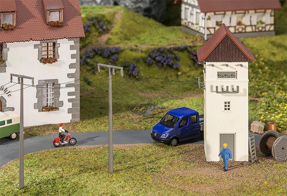 Faller 120241 Trafohäuschen mit Strommasten 1:87 Spur H0 Bausatz Neu OVP