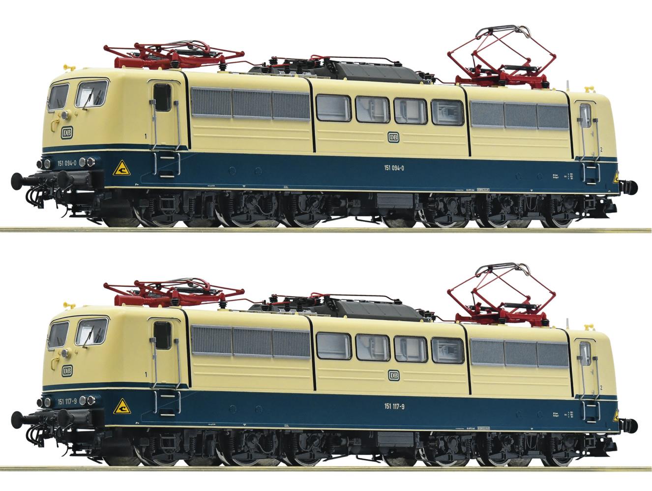 Roco 70407 2-tlg Set Elektroloks 151 094-0 + 151 117-9 DB Spur H0