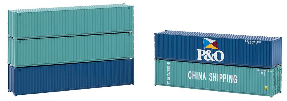Faller 182151 40' Container, 5er-Set, H0 1:87, Ep.IV, NEU OVP