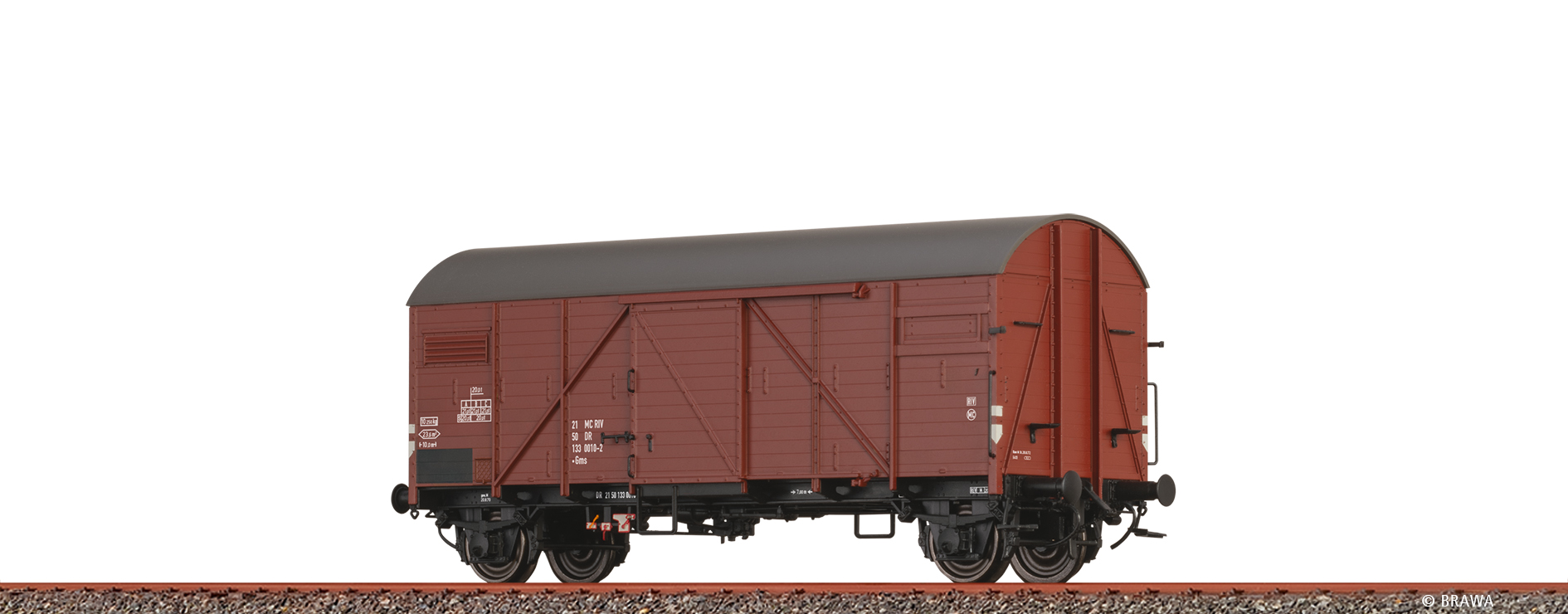 Brawa 51182 H0 Gedeckter Güterwagen Gms DR