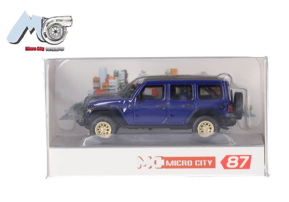 Herpa 87MC000013 MicroCity: Jeep Wrangler blau (ab 2017) 1:87 Spur H0
