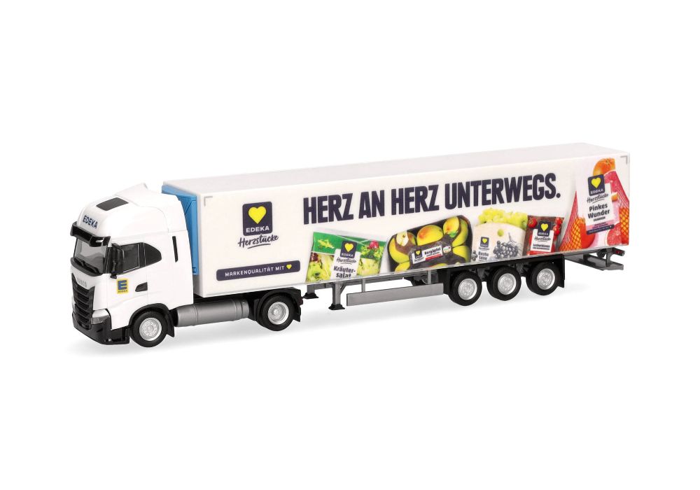 Herpa 319027 Iveco S-Way Kühlkoffer-Sattelzug "Edeka" 1:87 Spur H0