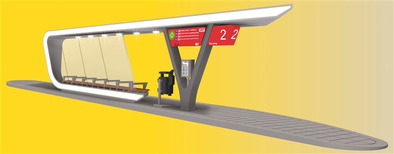 Kibri 39007 H0 Moderne Bushaltestation inkl. LED-Beleuchtung
