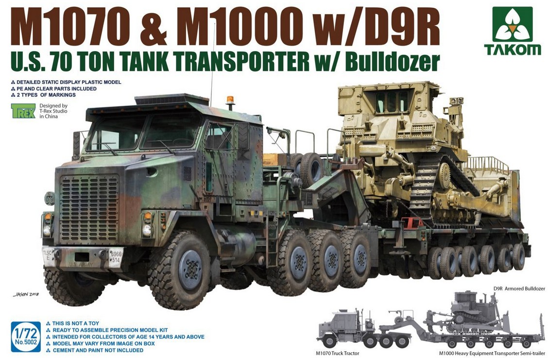 Takom 5002 M1070 & M1000 w/D9R 1:72 Modellbausatz Neu OVP