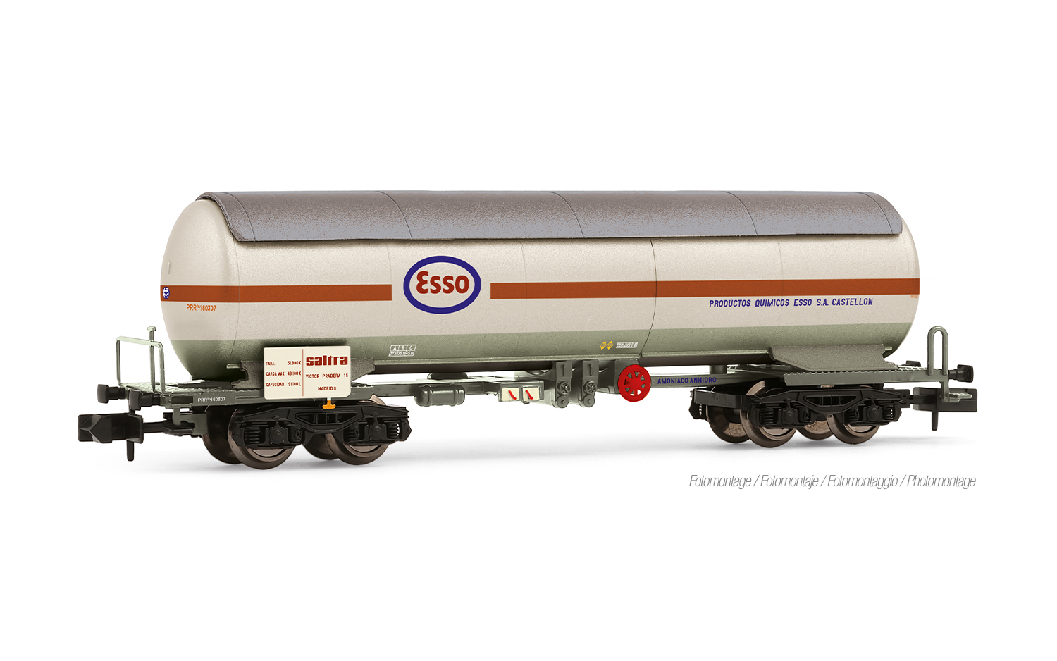 Arnold HN6724 RENFE, 4-achs. Ammoniakkesselwagen PRR, „ESSO-Saltra“ grau-w