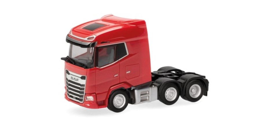 Herpa 318983 DAF XG Zugmaschine 3achs, verkehrsrot 1:87 Spur H0