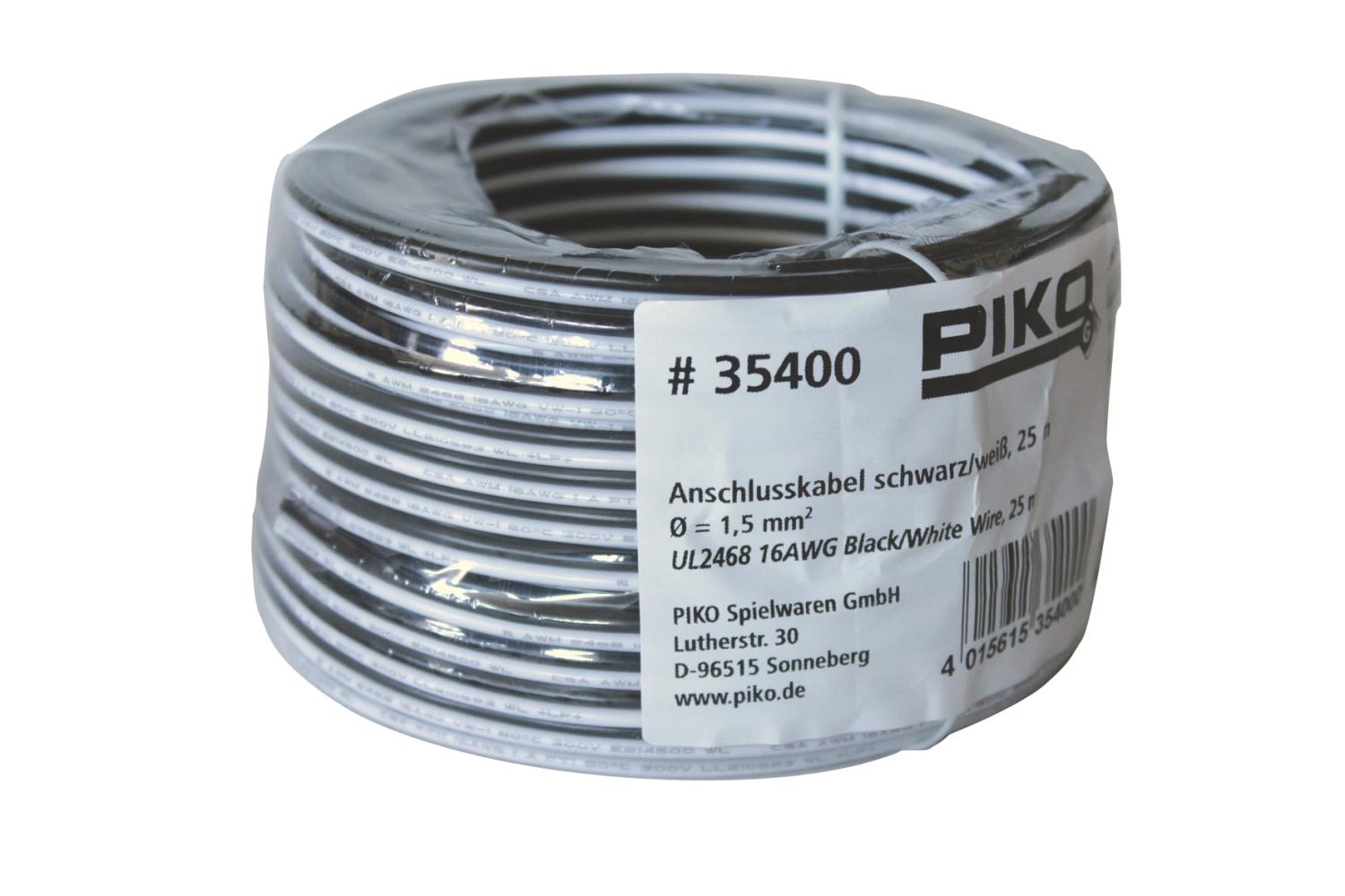 Piko 35400 Anschlusskabel schwarz/schwarzweiß 25m Spur G Neu