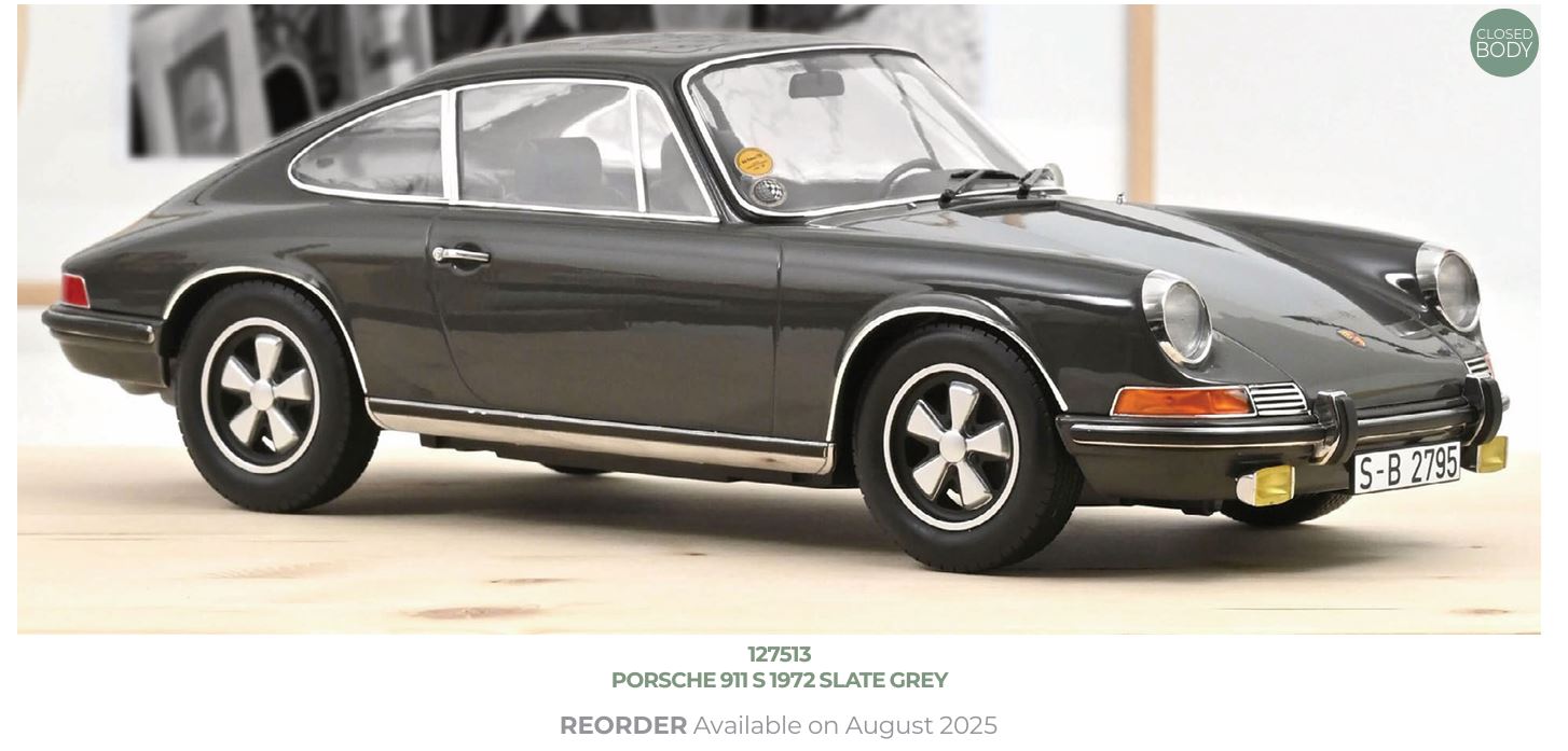 Norev 127513 Porsche 911 S 1970 Slate Grey 1:12 (Reprod 2025)
