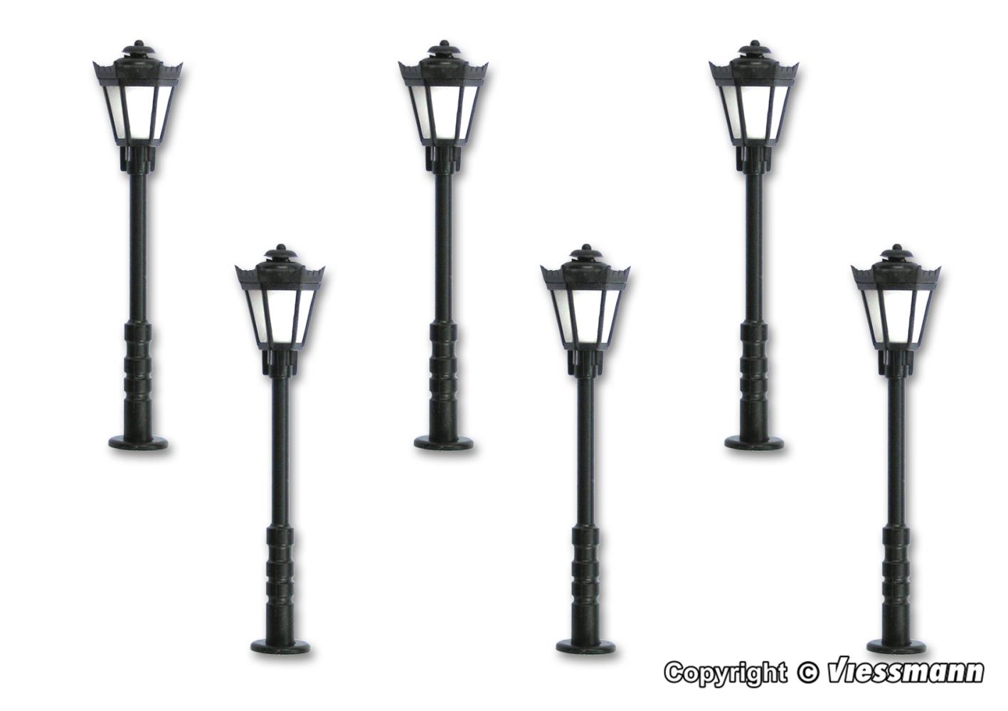 Viessmann 60706 Parklaterne LED warmweiß 5+1 1:87 Spur H0 Neu OVP