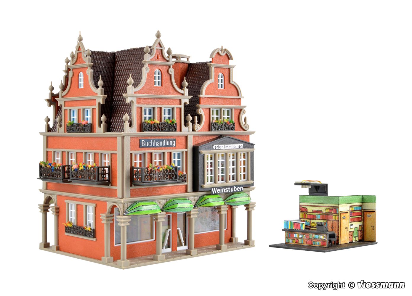 Vollmer 43842 Buchhandlung mit Inneneinr + LED-Beleuchtung Spur H0