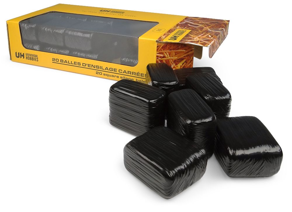 Universal Hobbies UH6882 Pack of 20 square silage bales - black 1:32 Spur 1 NEU