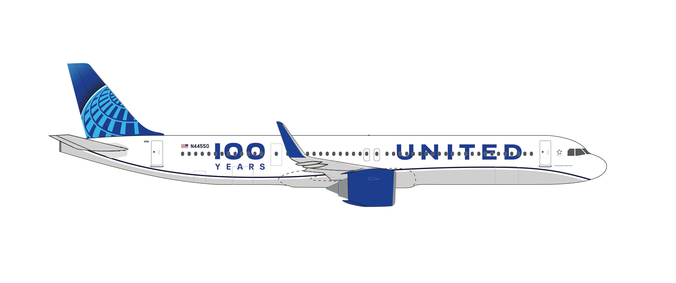 Herpa 539388 A321neo United Airl. 100 Y