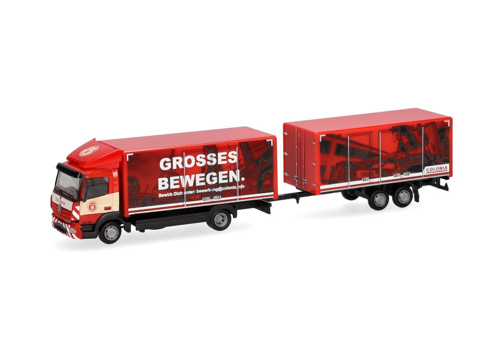 Herpa 319744 MB Atego 13 Koffer-Hängerzug "Colonia" 1:87 Spur H0