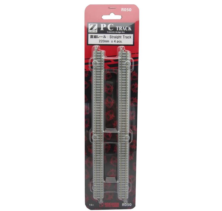 Rokuhan R050 Gleis gerade 220 mm mit Betonschwellen 1:220 Spur Z