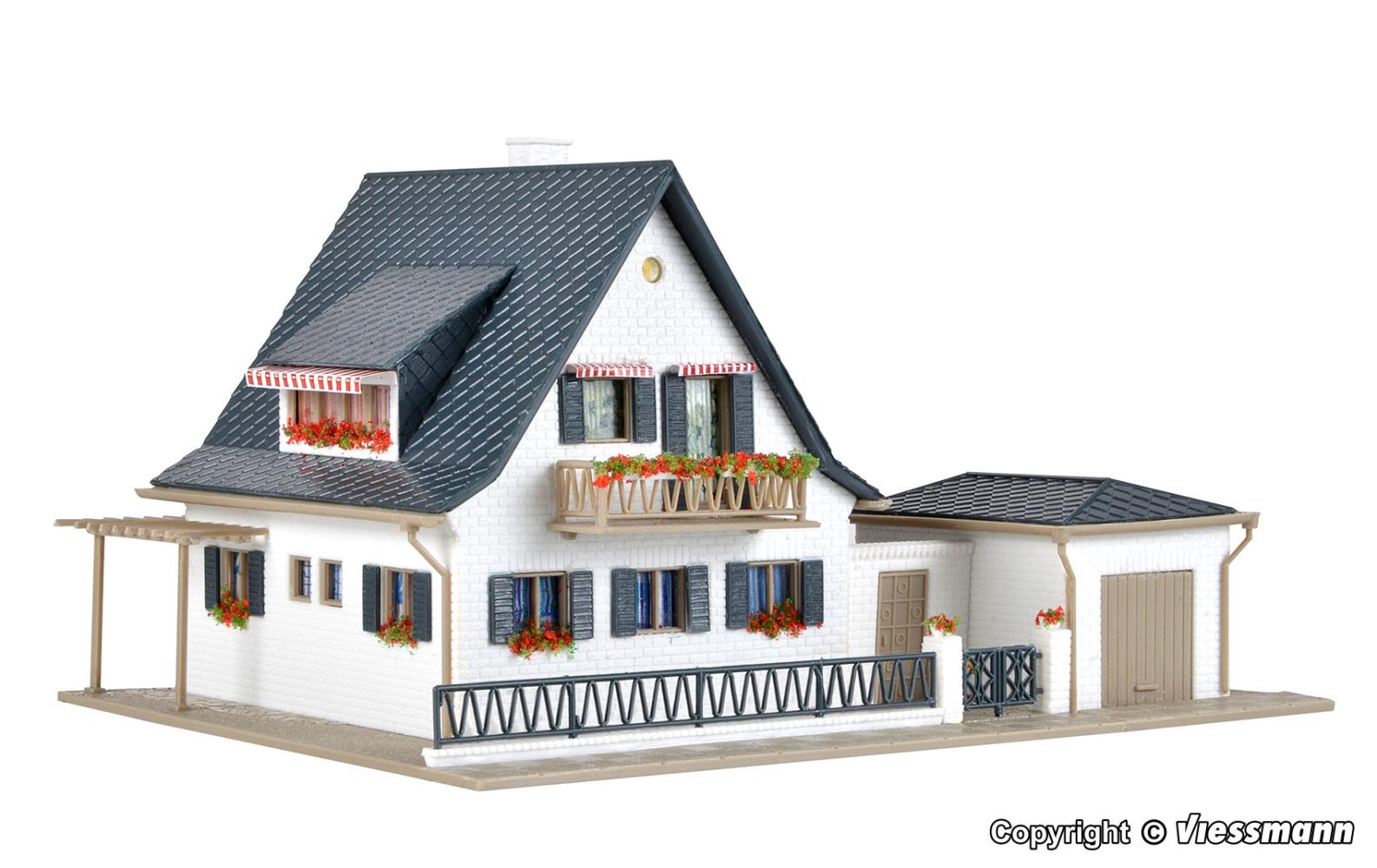 Vollmer 43718 Wohnhaus mit Garage 1:87 Spur H0 Bausatz Neu OVP