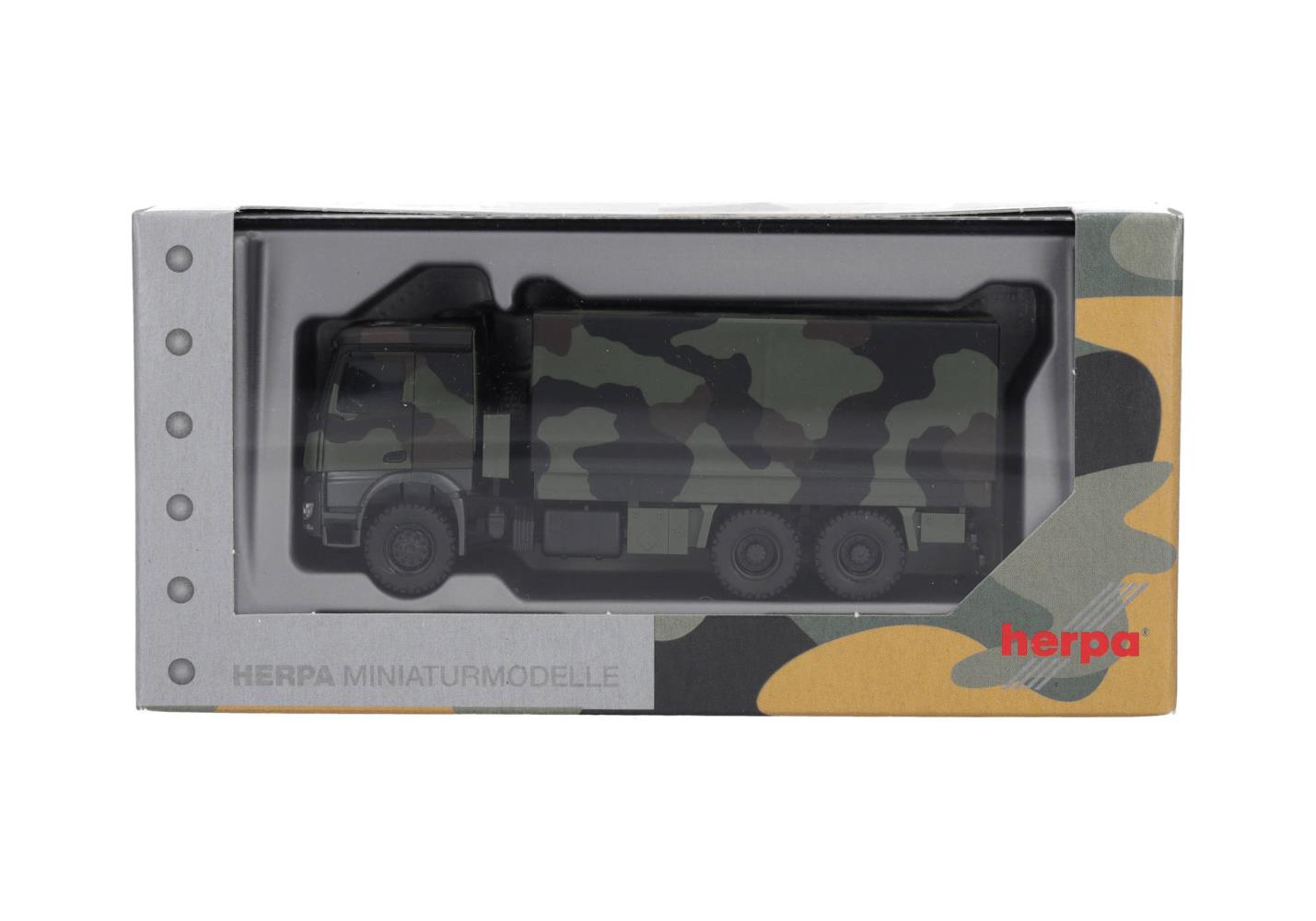 Herpa 746991-002 MB Arocs 6x6 Pritsche/Plane dekoriert 1:87 Spur H0