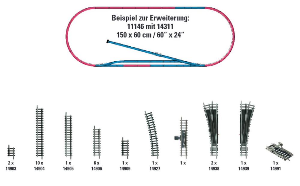 Trix 14311 Gleis-Ergänzungs-Set H1 - Spur N - Neu - OVP