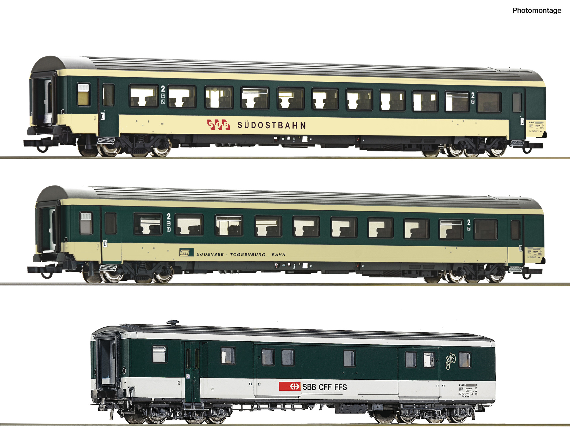 Roco 6200212 3-tlg. Set 1: Reisezugwagen „Voralpen-Express“